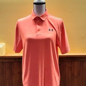 Under Armor men short sleeve shirt small medium orange color